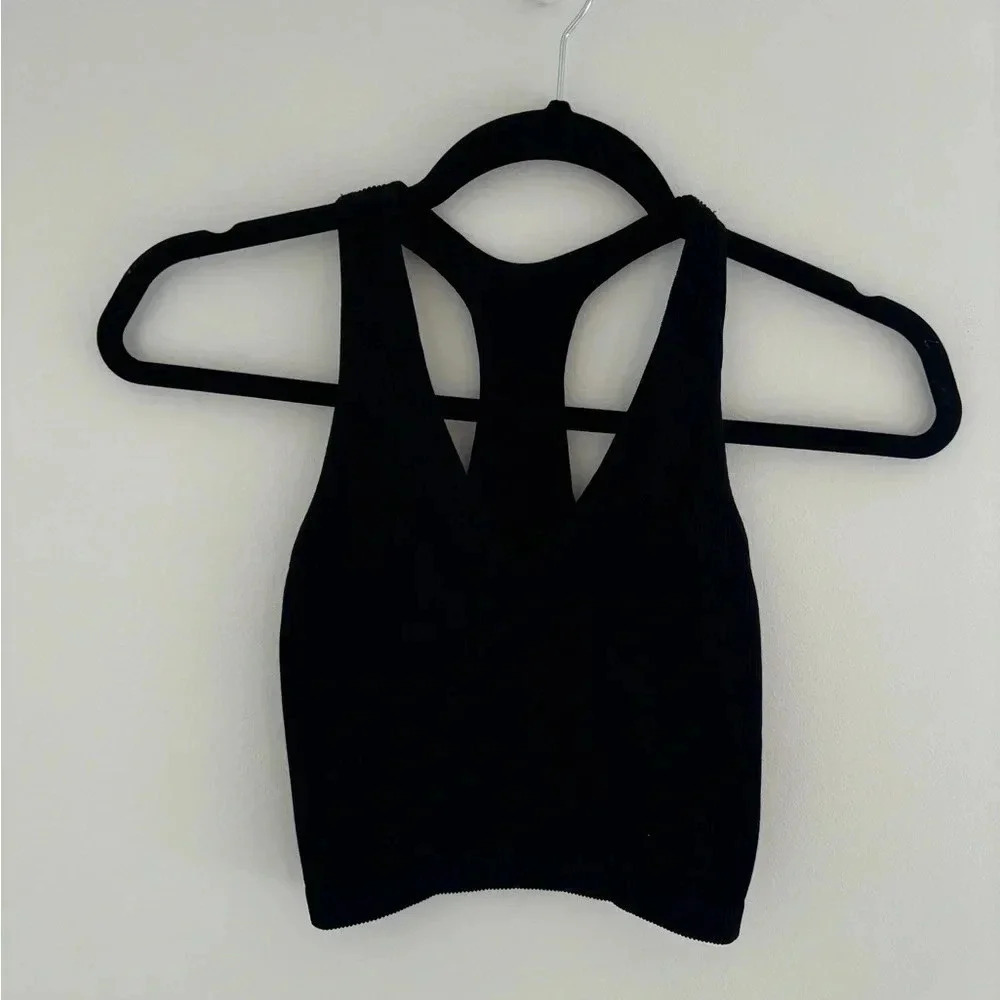 Free People Free Throw Crop Tank in Black  NWT